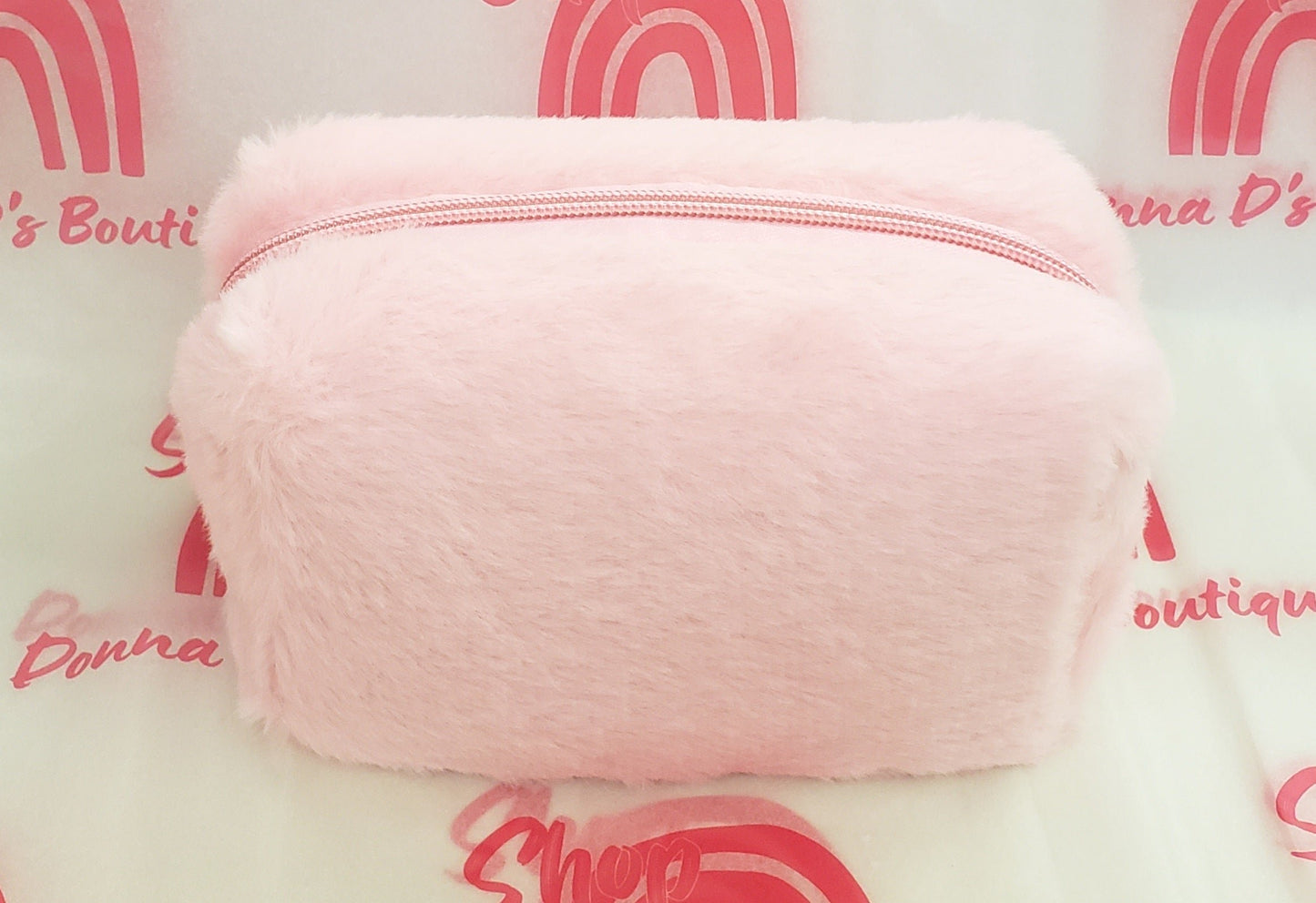 Pink Plush Makeup Bag