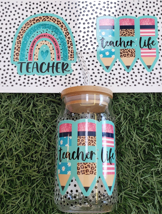 Teacher Life - 16oz. Glass Cup