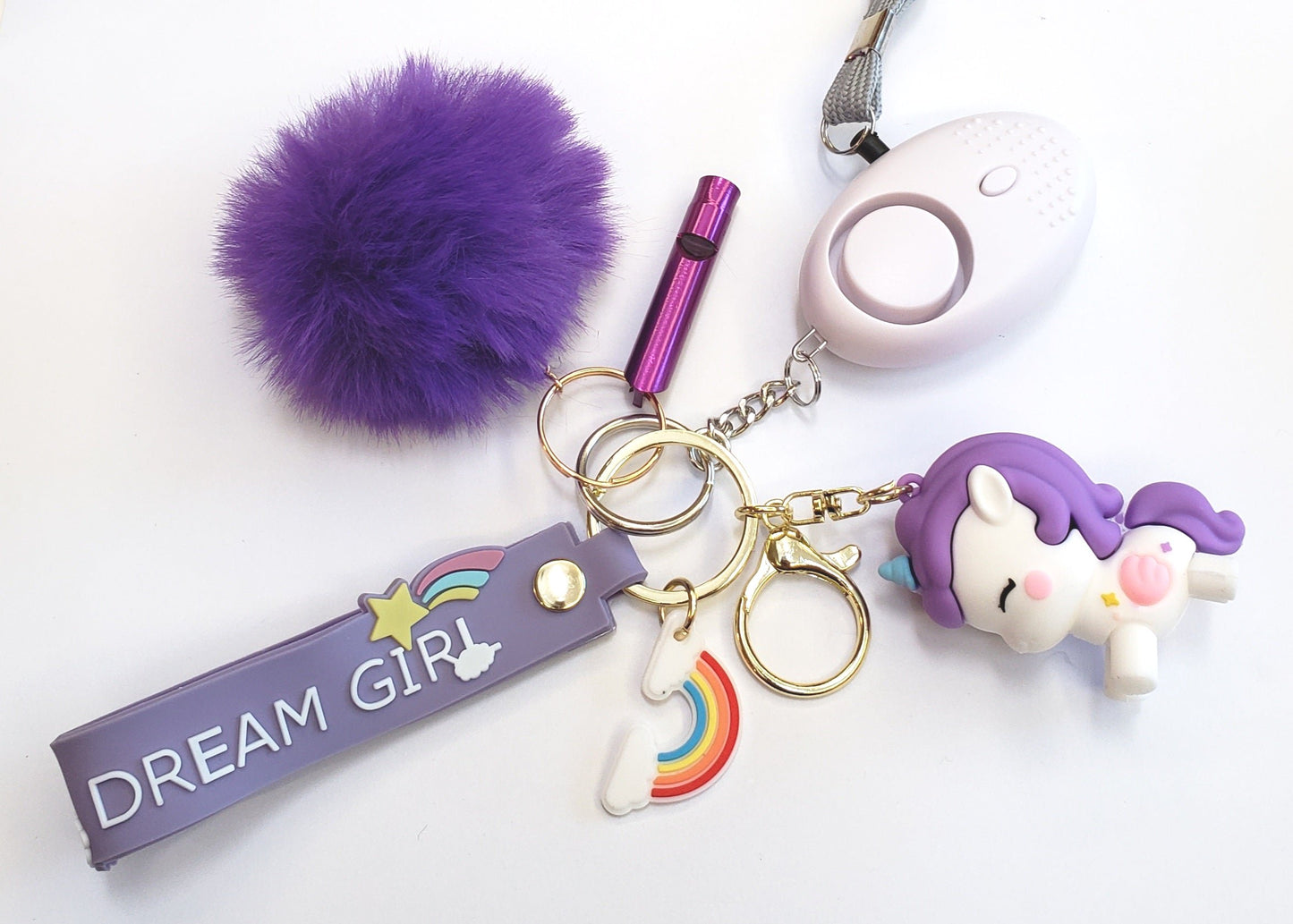 Purple Dream Girl Pony Kids Safety Keychain