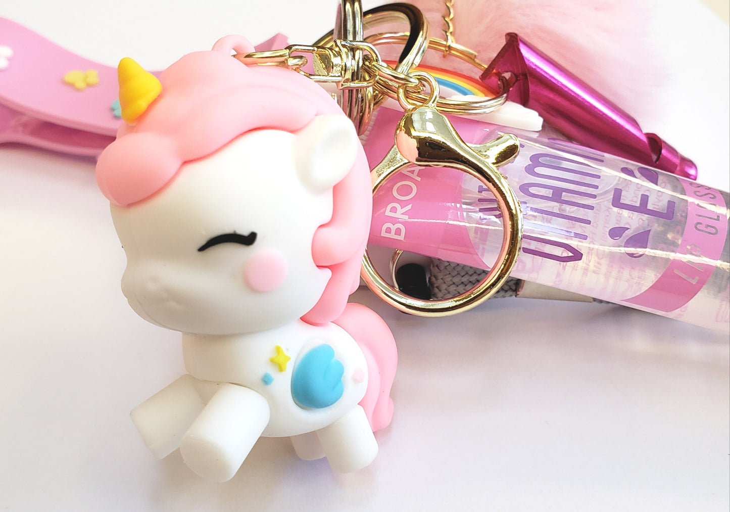 Pink Dream Girl Pony Kids Safety Keychain