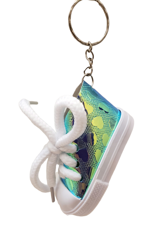 Shoe Charm with Hearts Keychain