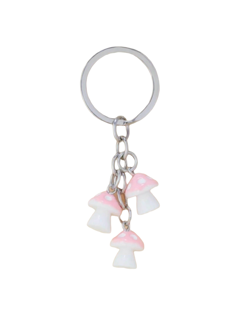 Pink Mushroom Keychain