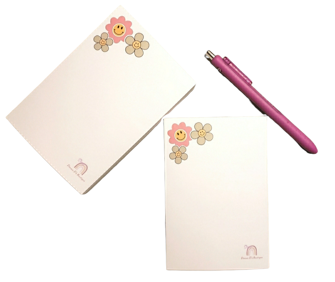 4" x 6" Floral Smiley Face Signature Sticky Post-it Notes