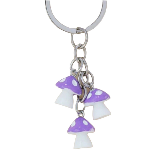 Purple Mushroom Keychain