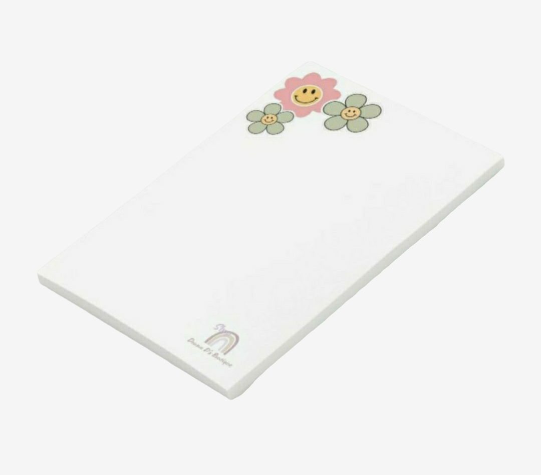 4" x 6" Floral Smiley Face Signature Sticky Post-it Notes