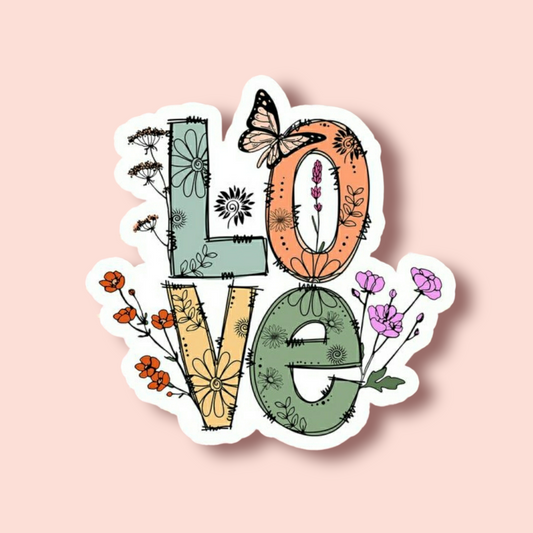 Love Flower Vinyl Sticker