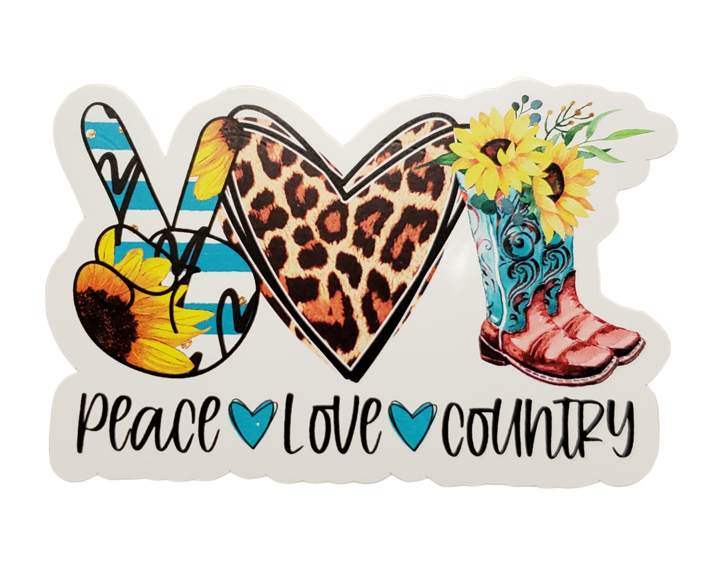 Peace Love Country Sticker