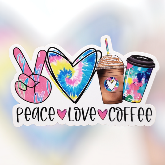 Peace Love Coffee Sticker