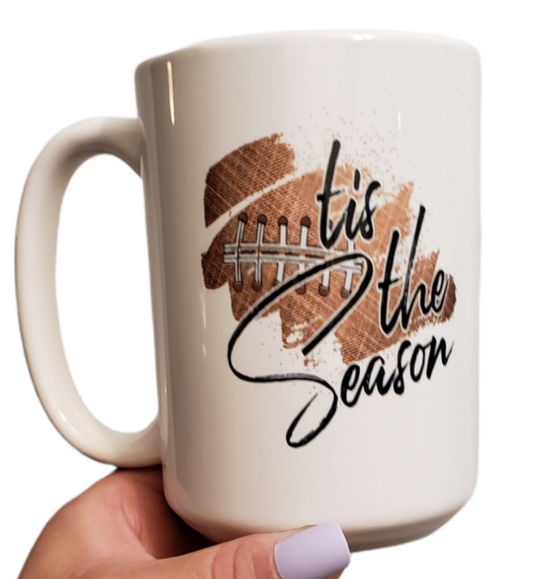 Tis The Season Football Background Fall Coffee Mug