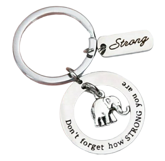 "Strong" Elephant Keychain