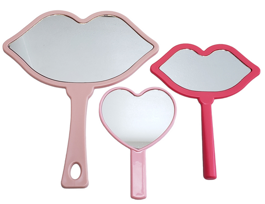 Lips/Heart Shaped Mirror with Handle