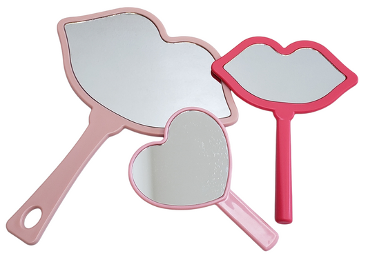 Lips/Heart Shaped Mirror with Handle