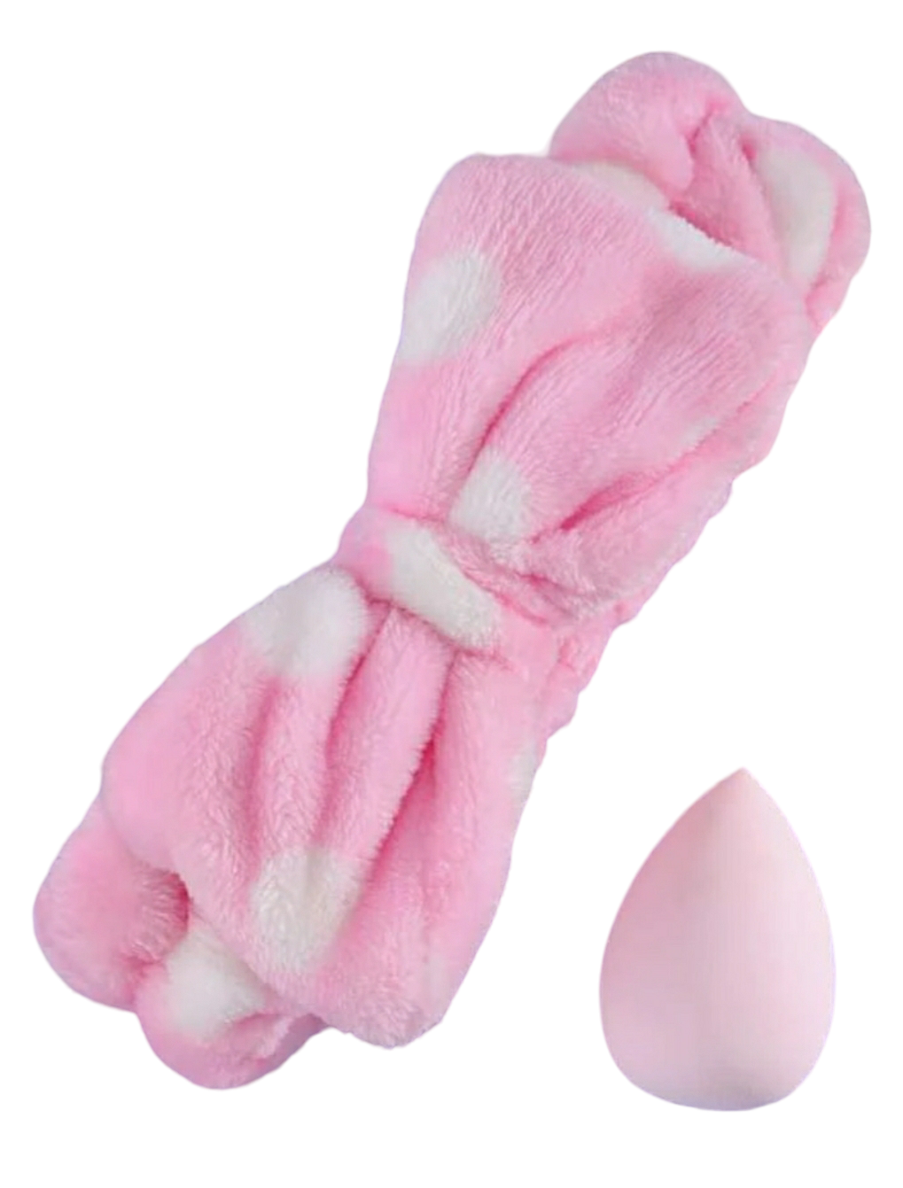 Pink and White Makeup Sponge and Headband