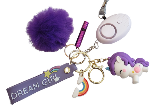 Purple Dream Girl Pony Kids Safety Keychain