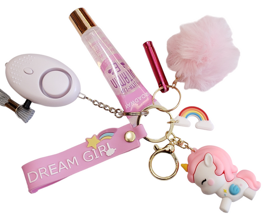 Pink Dream Girl Pony Kids Safety Keychain