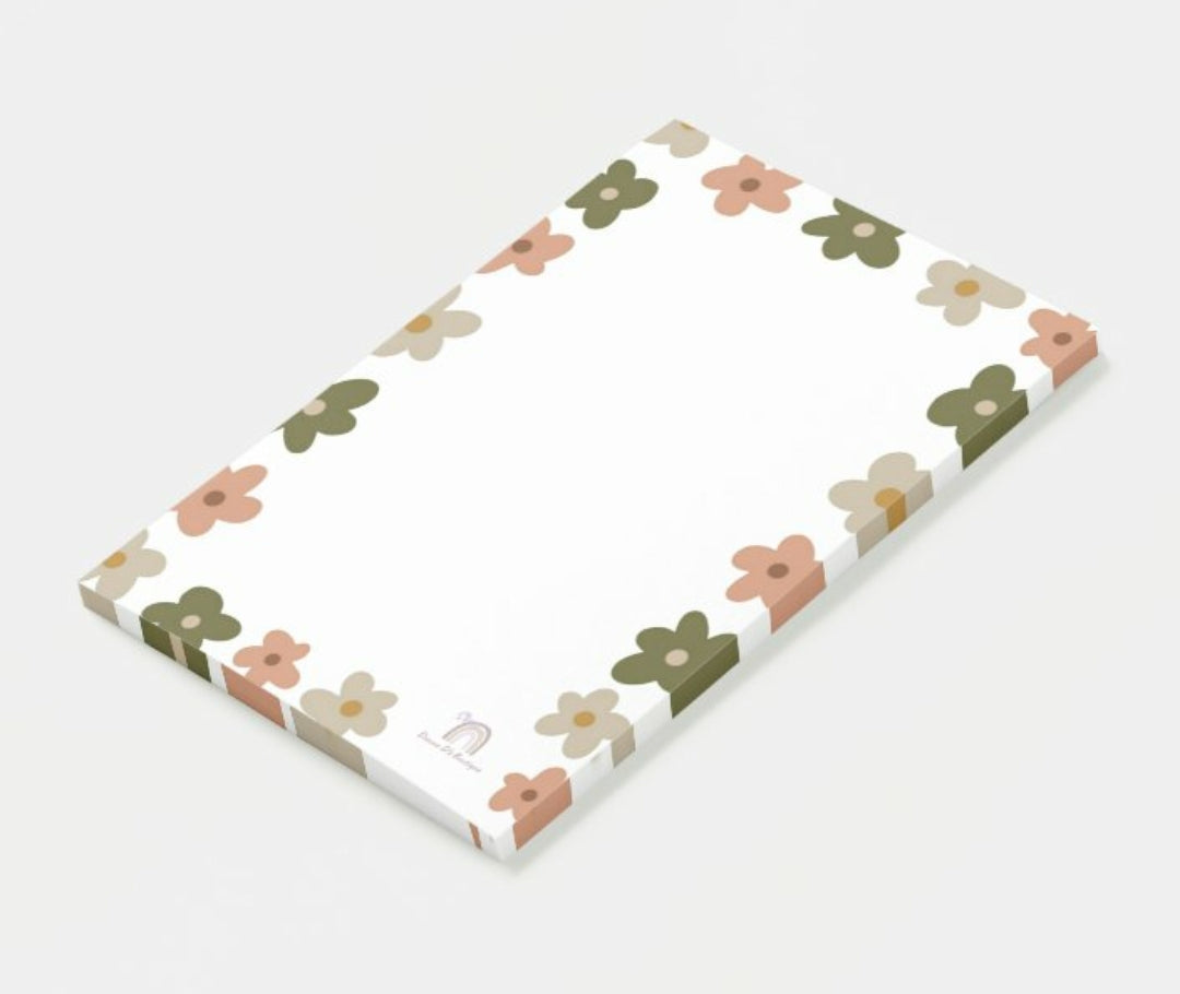 4" x 6" Boho Floral Signature Sticky Post-it Notes