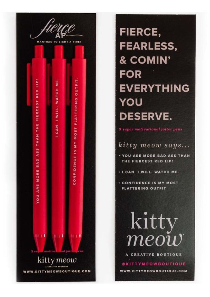 Fierce AF Pen Set - 3 Red Jotter Pens