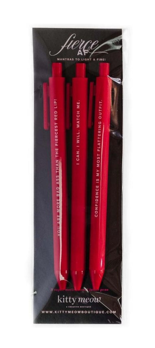 Fierce AF Pen Set - 3 Red Jotter Pens