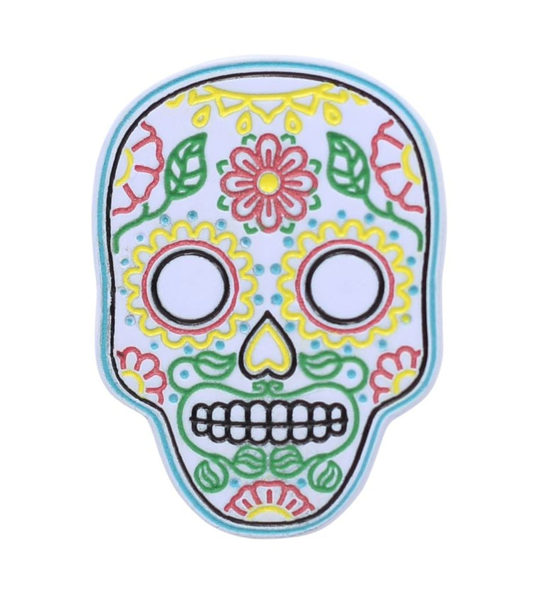 Neon Sugar Skull – Día de Muertos Enamel Pins