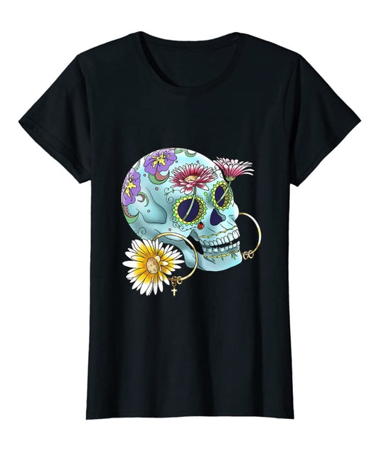 Sugar Skull "Day Of The Dead" Womens Tshirt