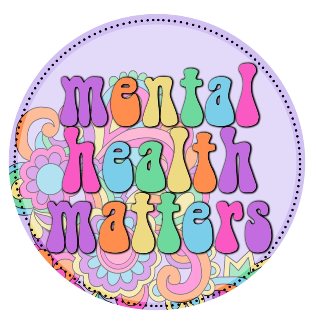 Mental Health Matters, Circle Vinyl Sticker, 3x3 in