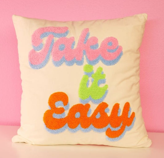 TAKE IT EASY Square Hook Pillow