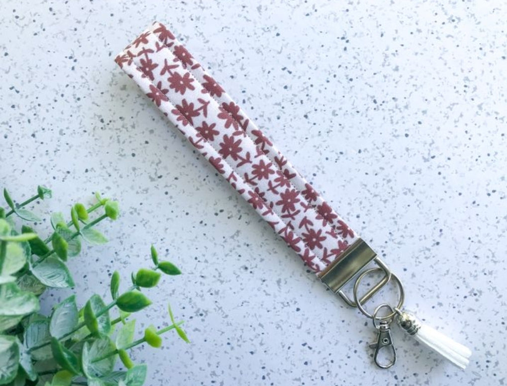 Sangria Floral Key Fob Wristlet