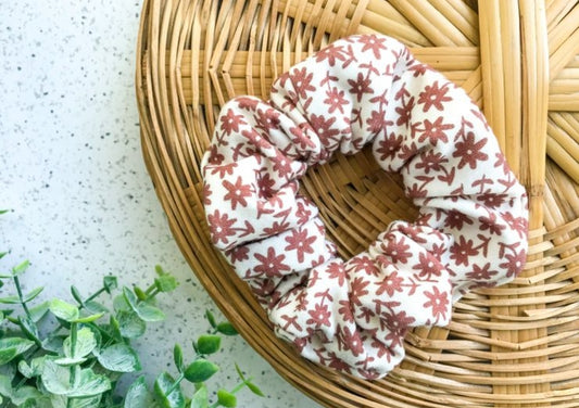 Sangria Floral Organic Scrunchie