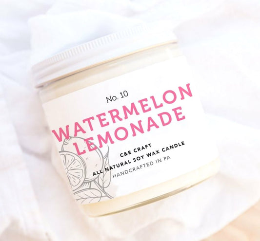 Watermelon Lemonade Scented Soy Wax Candle