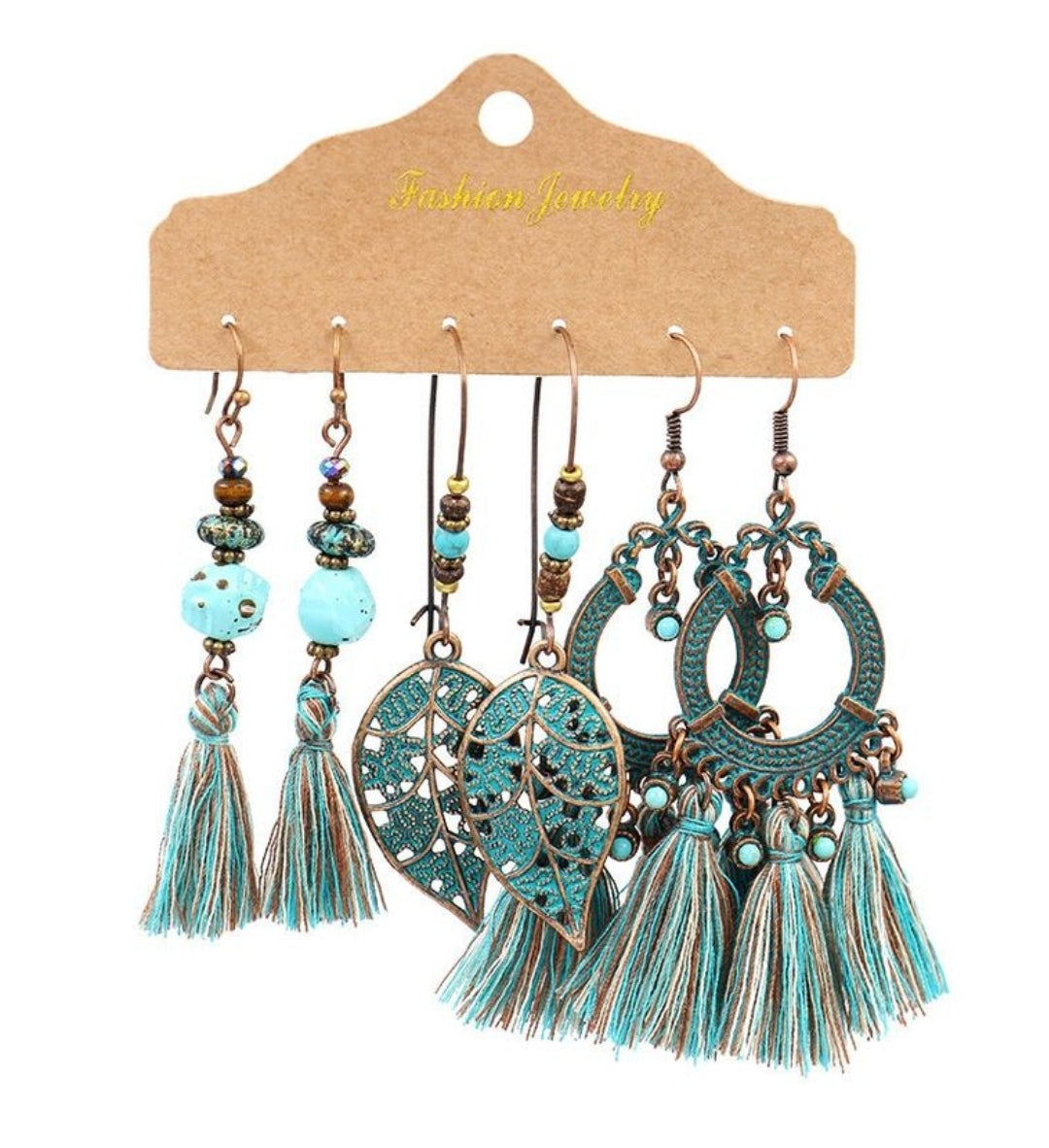 Boho Tassel Earrings 3 Pairs Set Combination