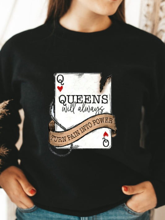 QUEENS Will Always Turn Pain Into Power Crewneck
