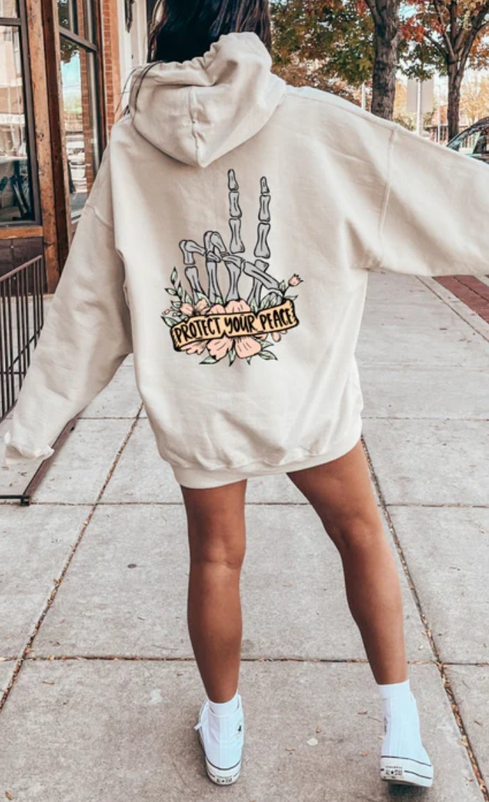 PROTECT YOUR PEACE Sand Unisex Hoodie