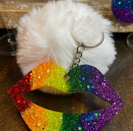 Rainbow Lips Keychain