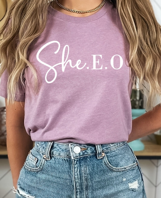 She.E.O.  Heather Prism Lilac Tshirt 