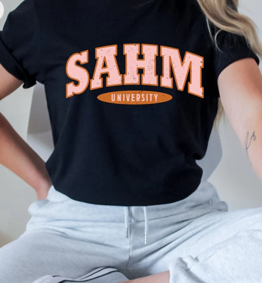 SAHM University Black Tshirt